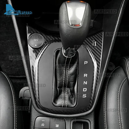 Hard Dry Carbon Fiber Gear Shift Panel Frame Cover Sticker For Ford Fiesta 2018-2023 RHD Car Interior Accessories - detail view 3