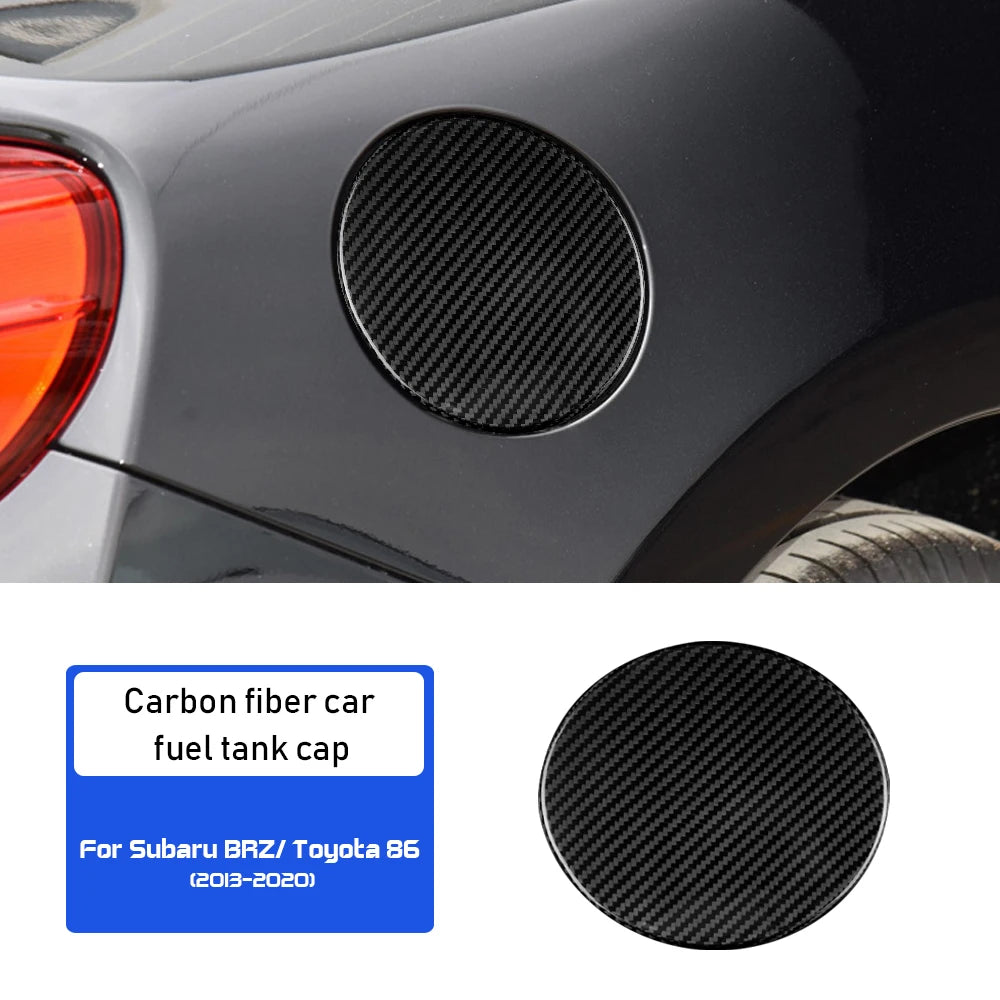 Real Hard Carbon Fiber Cover For Subaru BRZ Toyota 86 2013 2014 2015 2016 2017 2018 2019 2020 Car Fuel Tank Cap Sticker Trim - detail view 7