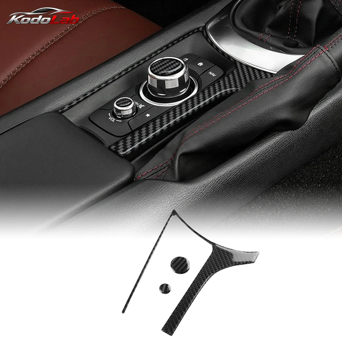 For Mazda MX-5 Roadster Fiat 2016-2025 Car Accessories Interior Black Plastic Multimedia Surrounding Panel Cover Trim Sticker