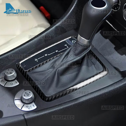 Real Hard Carbon Fiber Trim Cover For Mercedes Benz SLK R171 2004 2005 2006 2007-2010 Automatic Car Central Control Gear Panel