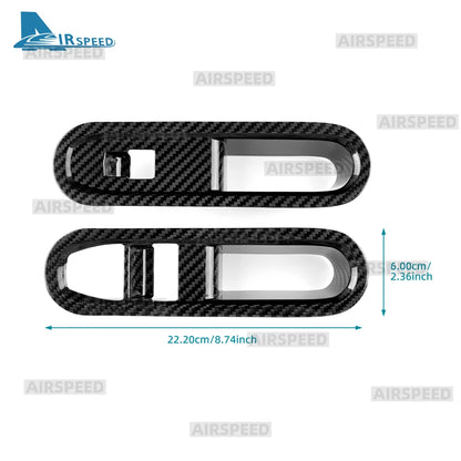 Real Hard Carbon Fiber Sticker for BMW Mini Cooper E J01 EV Electric SE 2024 2025 LHD RHD Car Door Window Switch Panel Cover - detail view 6