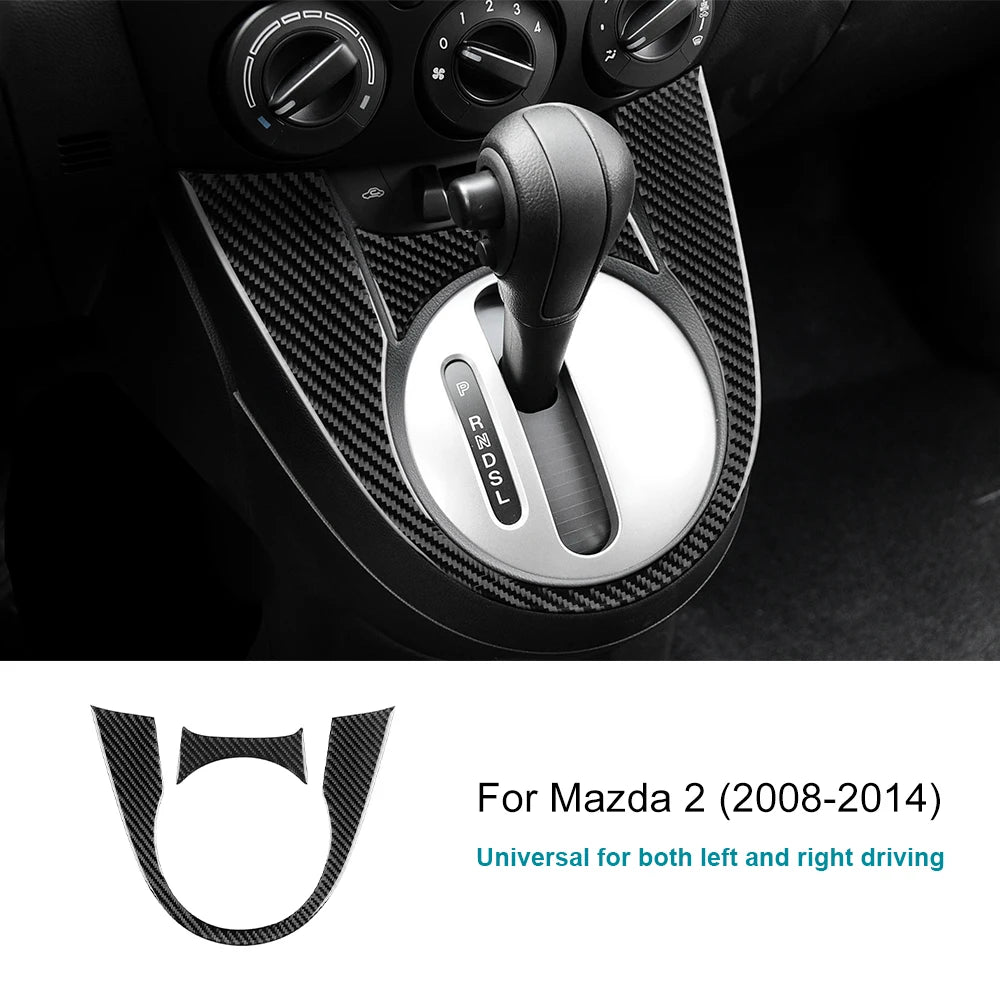 Carbon Fiber For Mazda 2 2008-2014 Outer Gear Shift Frame Trim Anti Scratch Sport Interior Decor Modification Car Accessories