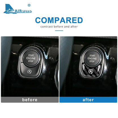 Real Carbon Fiber Sticker Trim for Mercedes Benz A Class W177 GLB X247 CLA AMG W247 Car Engine Start Stop Button A  Accessories