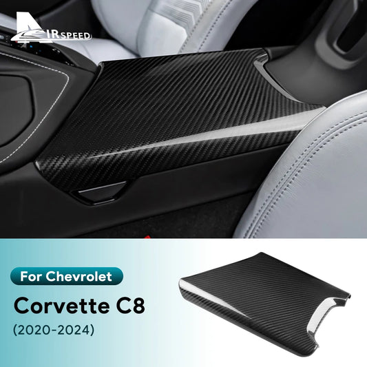 Real Hard Carbon Fiber Sticker For Chevrolet Corvette C8 2020 2021 2022 2023 2024 Car Center Armrest Box Interior Accessories