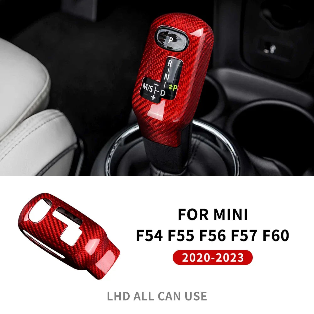 For BMW Mini Cooper F54 F55 F56 F57 F60 2020-2023 Countryman Real Carbon Fiber Car Gear Shift Knob Cover Sticker Interior Trim - detail view 10
