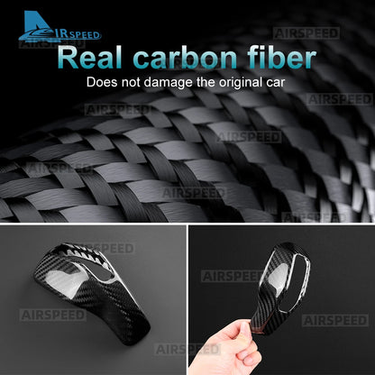 Real Hard Dry Carbon Fiber Sticker For Dodge Charger 2024 2025 2026 2027 LHD Car Gear Shift Knob Cover Trim Accessories