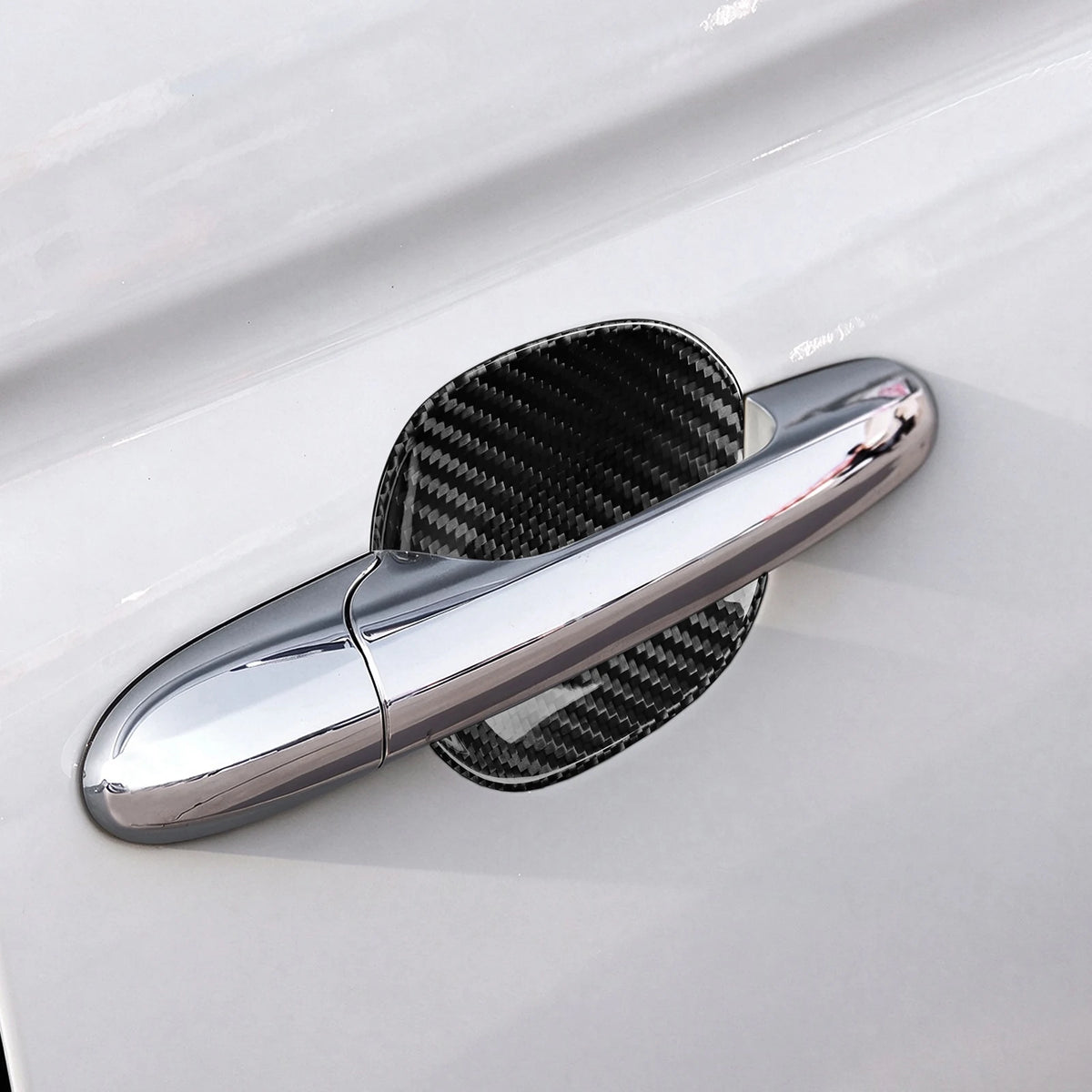 For Abarth 595 595C 695 695C 2012-2024 Fiat 500 500C 2008-2024 Outside Door Bowl Covers Real Hard Dry Carbon Fiber Sticker