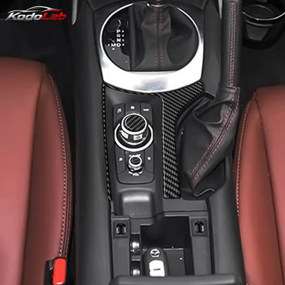 For Mazda MX-5 Roadster Fiat 2016-2025 Car Accessories Interior Black Plastic Multimedia Surrounding Panel Cover Trim Sticker