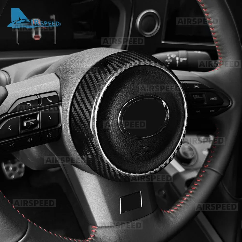 Car Steering Wheel Center Real Dry Carbon Fiber Cover Trim for Toyota GR Yaris 2020-2026/GRMN 25-26/GR Corolla 2023-2026 - product view