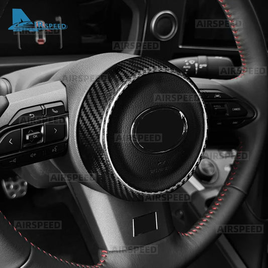Car Steering Wheel Center Real Dry Carbon Fiber Cover Trim for Toyota GR Yaris 2020-2026/GRMN 25-26/GR Corolla 2023-2026 - product view