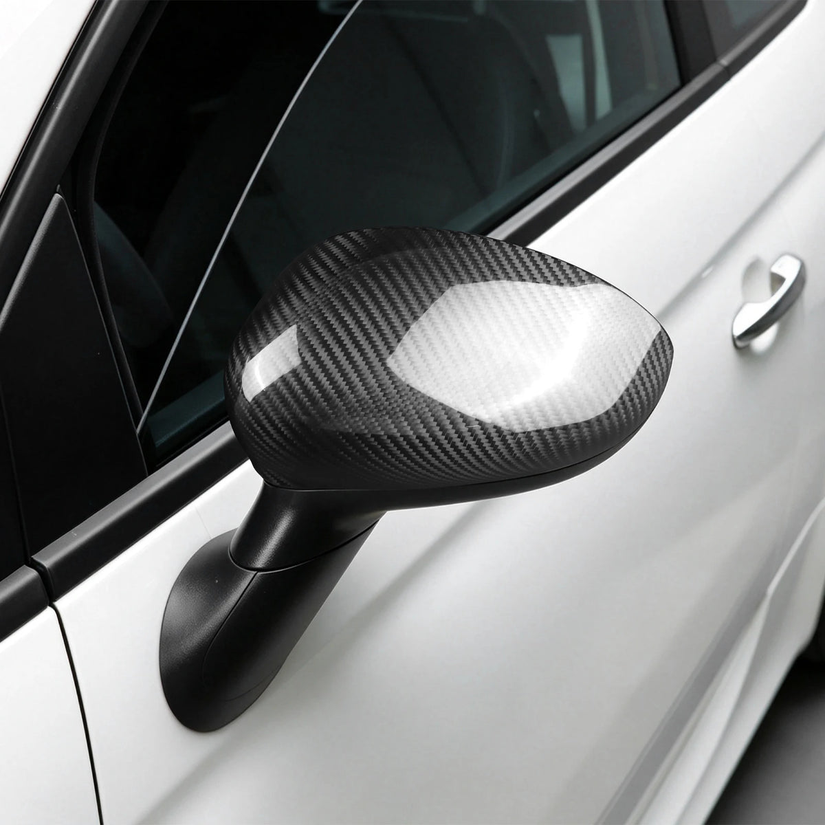 Replacement Rear View Mirror Cover For Fiat 500 2008-2024/Abarth 595 695 595C 695C 2012-2024 Car Real Hard Dry Carbon Fiber
