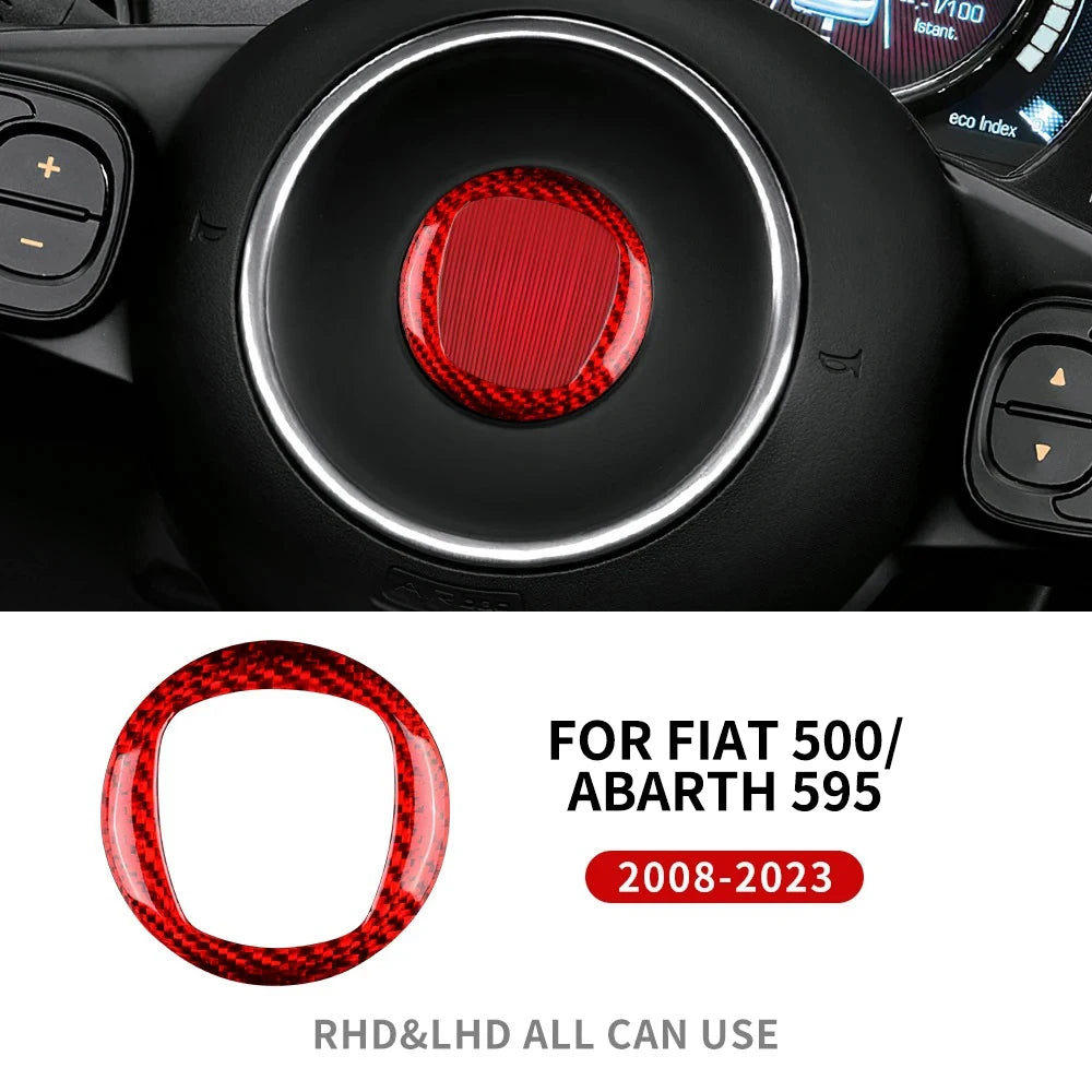 Real Hard Carbon Fiber Sticker For Fiat 500 Abarth 595 695 2008 2009 2010 2011 2012-2022 2023 Car Interior Carbon Accessories - detail view 7