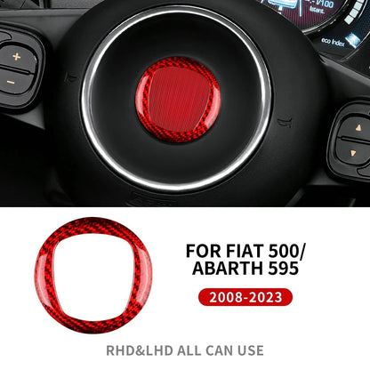 Real Hard Carbon Fiber Sticker For Fiat 500 Abarth 595 695 2008 2009 2010 2011 2012-2022 2023 Car Interior Carbon Accessories - detail view 7