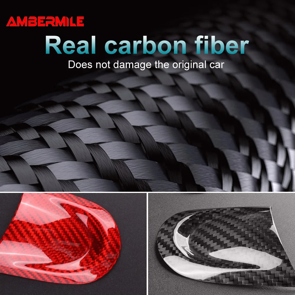 for MINI Cooper Countryman R60 R55 R56 R57 2010 2011 2012 Real Hard Carbon Fiber Car Steering Wheel Cover Trim Accessories - detail view 3
