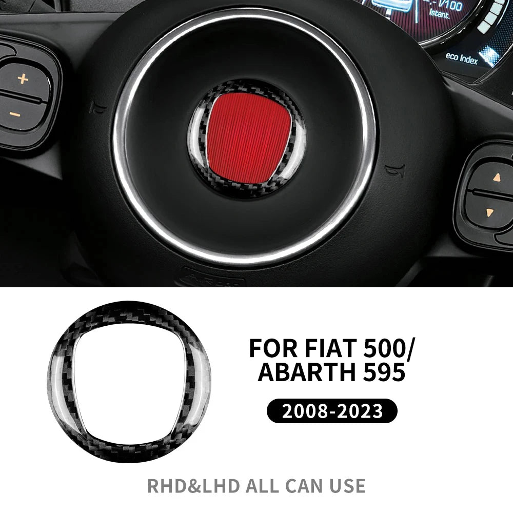 Real Hard Carbon Fiber Sticker For Fiat 500 Abarth 595 695 2008 2009 2010 2011 2012-2022 2023 Car Interior Carbon Accessories - detail view 10