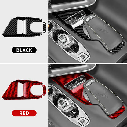 Real Hard Carbon Fiber For Chevrolet Corvette C8 2020 2021 2022 2023 Car Console Gear Shift Button Sticker Accessories