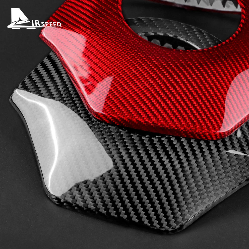 Real Dry Carbon Fiber Sticker For Chevrolet Camaro 2016 2017 2018 2019 2020 2021 2022 2023 Car Steering Wheel Center Cover