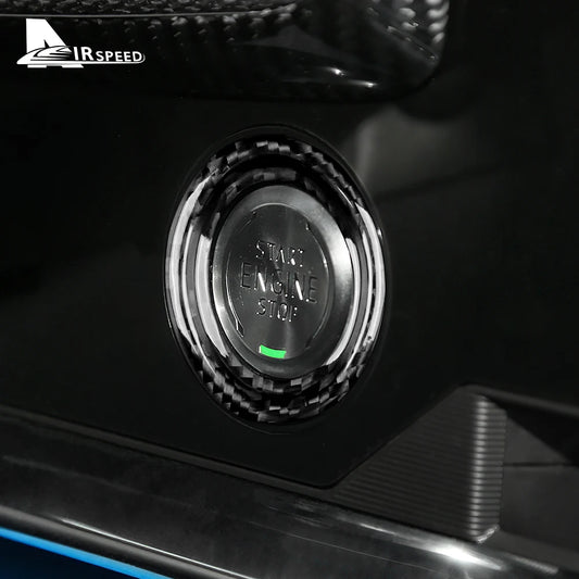 Real Hard Carbon Fiber Car Engine Start Button Ring Cover Trim Sticker For Chevrolet Corvette C8 2020 2021 2022 2023 Accessories
