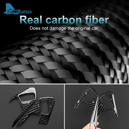 Real Hard Carbon Fiber For Chevrolet Corvette C8 2024 2025 Car Steering Wheel Button Cover Dry Carbon Interior Accessories Trim