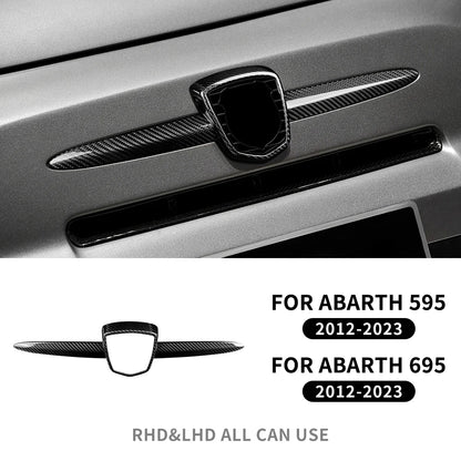 Black Forged Carbon Fiber Front Emblem Frame Trim for 2012–2024 Abarth 595 & 695