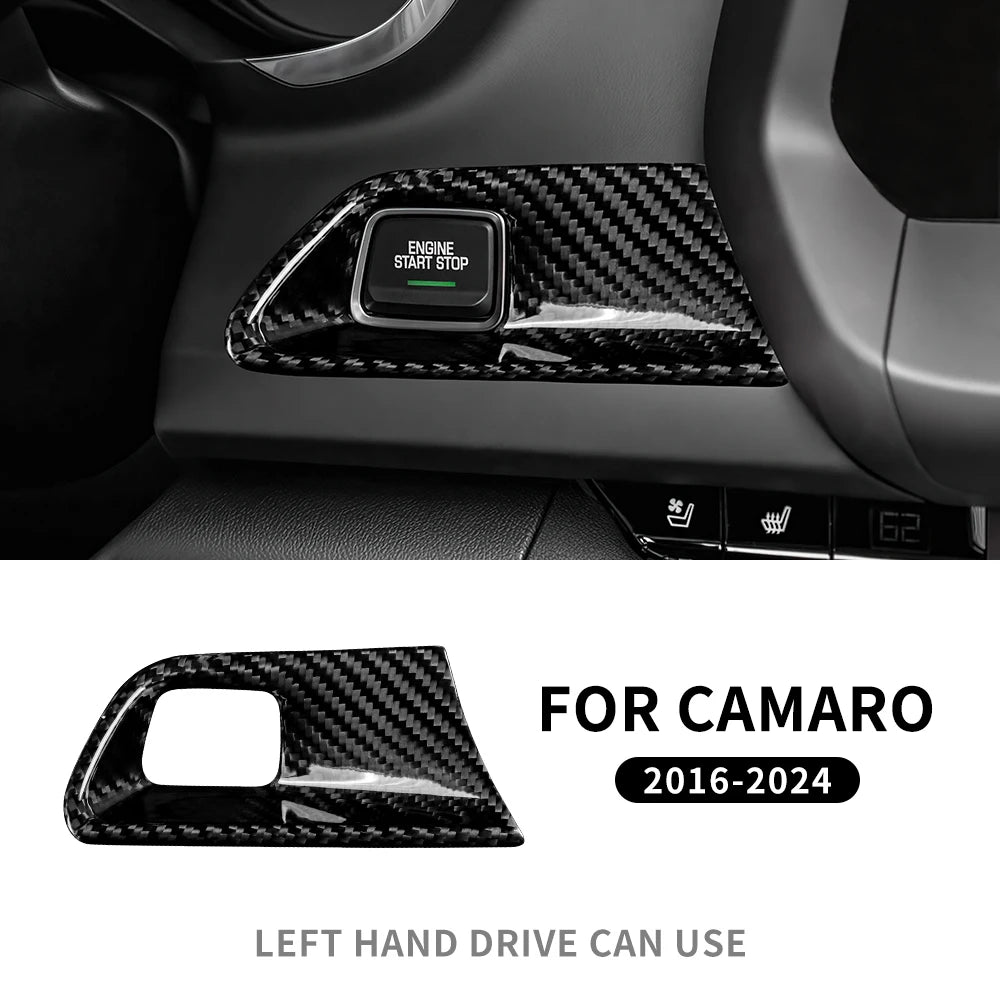 Real Hard Carbon Fiber Sticker For Chevrolet Camaro 2016 2017 2018 2019 2020 2021 2022 2023 2024 Car Start Stop Engine Sticker