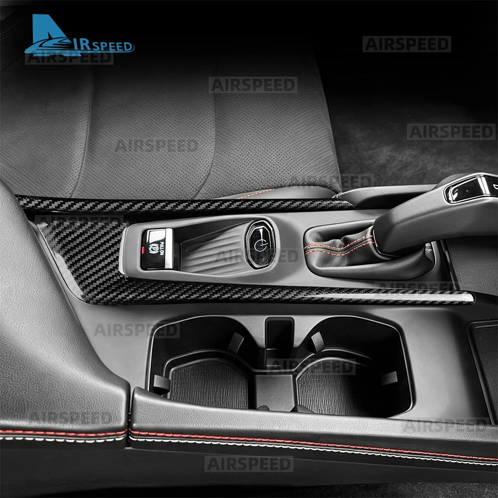 Real Hard Dry Carbon Fiber Sticker For Dodge Charger 2024 2025 2026 2027 Gear Shift Panel Frame Cover LHD Car Accessories