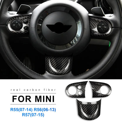 for MINI Cooper Countryman R60 R55 R56 R57 2010 2011 2012 Real Hard Carbon Fiber Car Steering Wheel Cover Trim Accessories - detail view 7