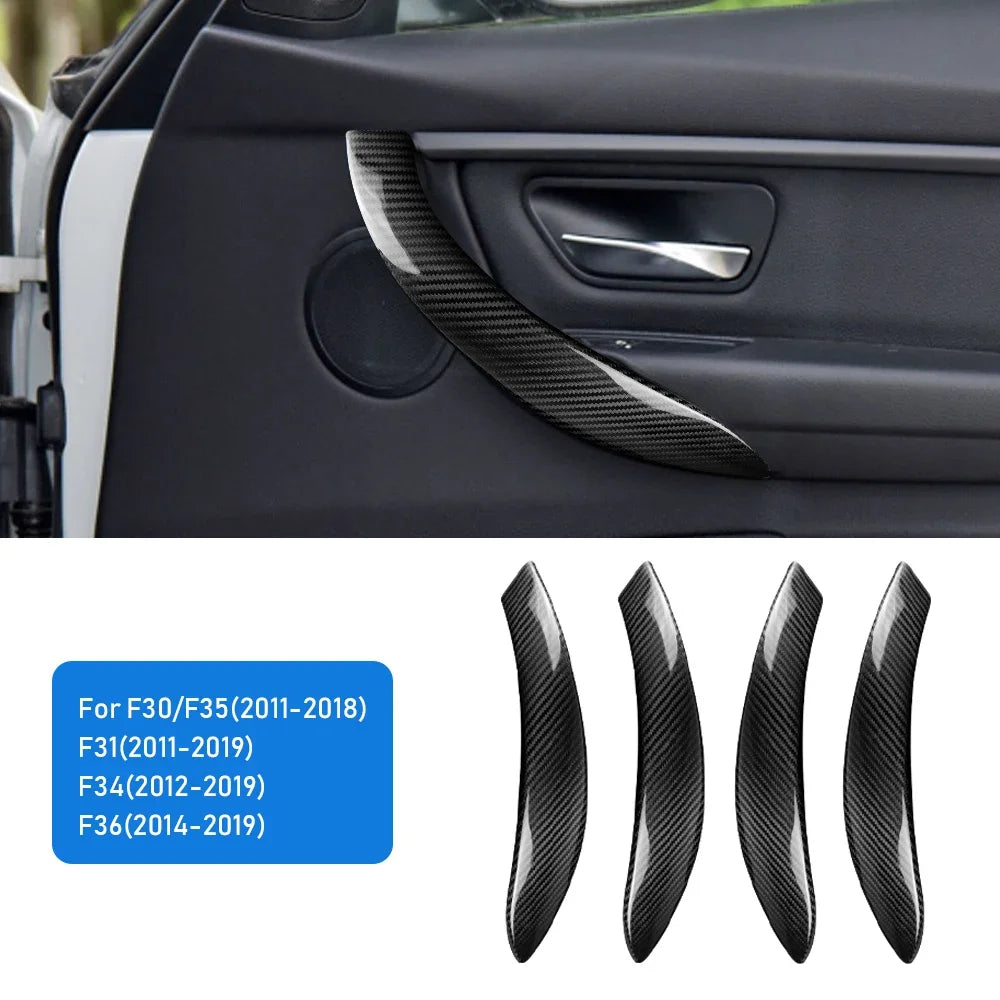 Dry Carbon Fiber For BMW 1 3 Series F20 F21 F30 F31 F34 F35 F36 Car Door Pull Handle Protective Cover Trim Interior Accessories