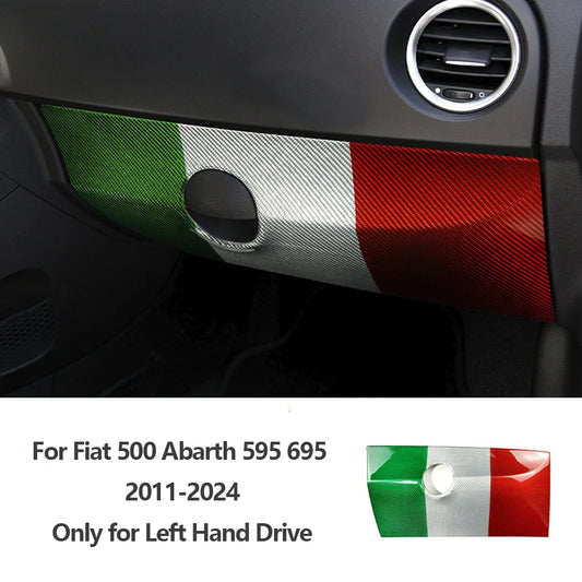 For Abarth 595 695 Fiat 500 2011-2024 Real Dry Hard Carbon Fiber LHD Car Storage Box Panel Cover Sticker Interior Accessories - product view