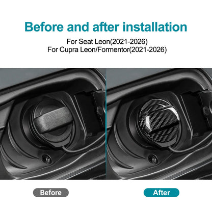 Real Hard Dry Carbon Fiber Sticker for Seat Leon/Cupra Leon/Cupra Formentor 2021 2022 2023 2024 2025 2026 Inner Fuel Tank Cap