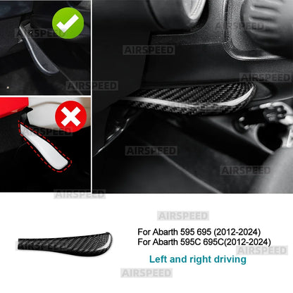 for Abarth 595 695 595C 695C 2012 2013 2014 2015 2016 -2024 Real Dry Carbon Fiber Car Steering Wheel Adjustment Lever Cover