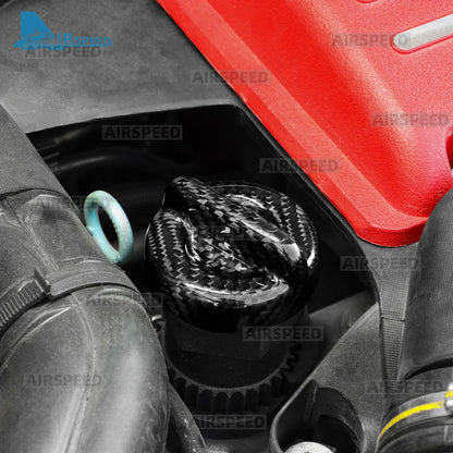 Real Dry Hard Carbon Fiber For Abarth 595 595C 695 695C 2012-2024 LHD RHD Car Engine Oil Filler Cap Sticker Cover Accessories