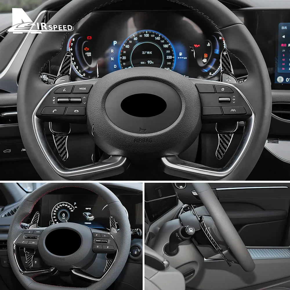 Hard Dry Carbon Fiber For Hyundai Genesis G70 Sonata 10 2020 2021 2022 Steering Wheel Paddle Shifter Extension Accessories