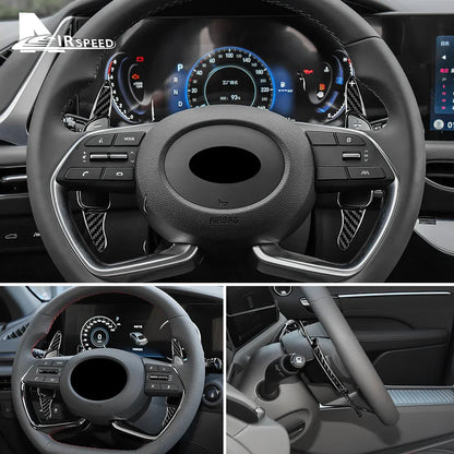 Hard Dry Carbon Fiber For Hyundai Genesis G70 Sonata 10 2020 2021 2022 Steering Wheel Paddle Shifter Extension Accessories