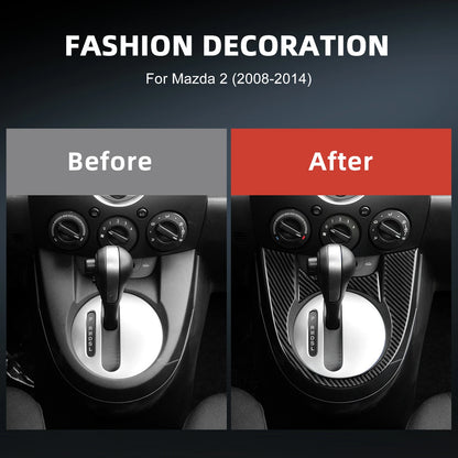 Carbon Fiber For Mazda 2 2008-2014 Outer Gear Shift Frame Trim Anti Scratch Sport Interior Decor Modification Car Accessories