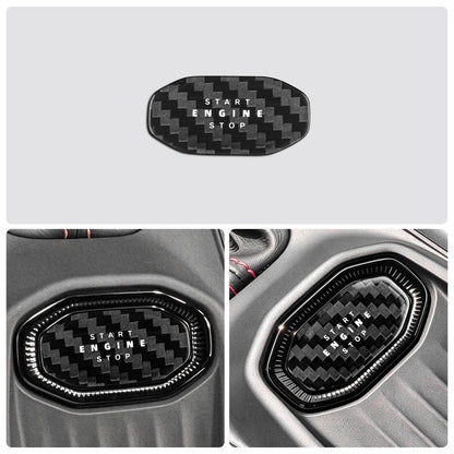 Sticker For Dodge Charger 2024 2025 2026 2027 Real Hard Dry Carbon Fiber Car Start Stop Button Frame Interior Accessories