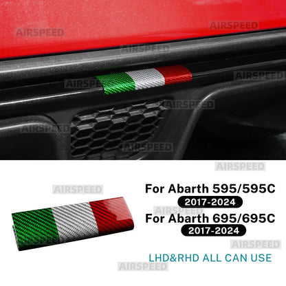 For Abarth 595 695 595C 695C 2017-2024 Real Dry Hard Italian Color Carbon Fiber Car Rear Bumper Lip Sticker Interior Accessories