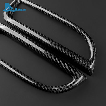 Real Hard Carbon Fiber Sticker For Abarth 595 695 2017 2018 2019 2020 2021 2022 2023 2024 Rear Rear Fog Light Frame 1Pair