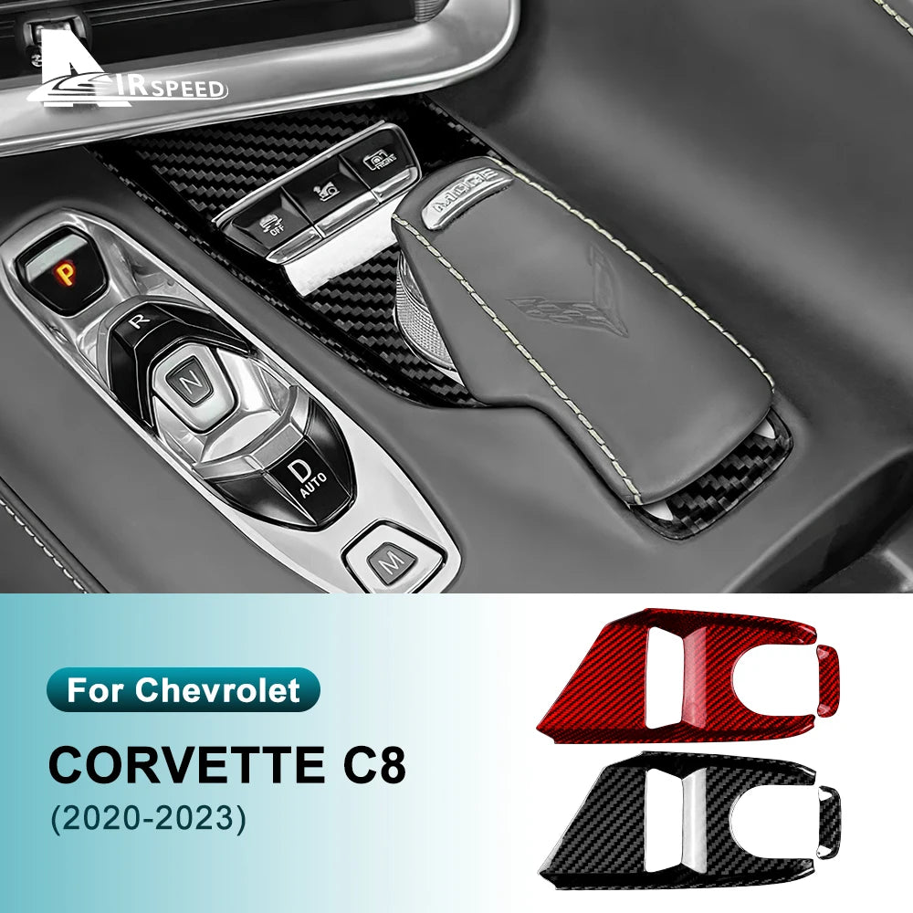 Real Hard Carbon Fiber Sticker For Chevrolet Corvette C8 2020 2021 2022 2023 Center Control Button Panel Interior Accessories