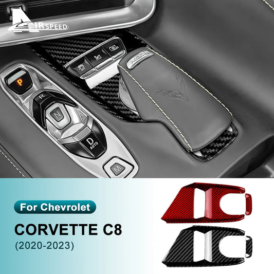 Real Hard Carbon Fiber Sticker For Chevrolet Corvette C8 2020 2021 2022 2023 Center Control Button Panel Interior Accessories