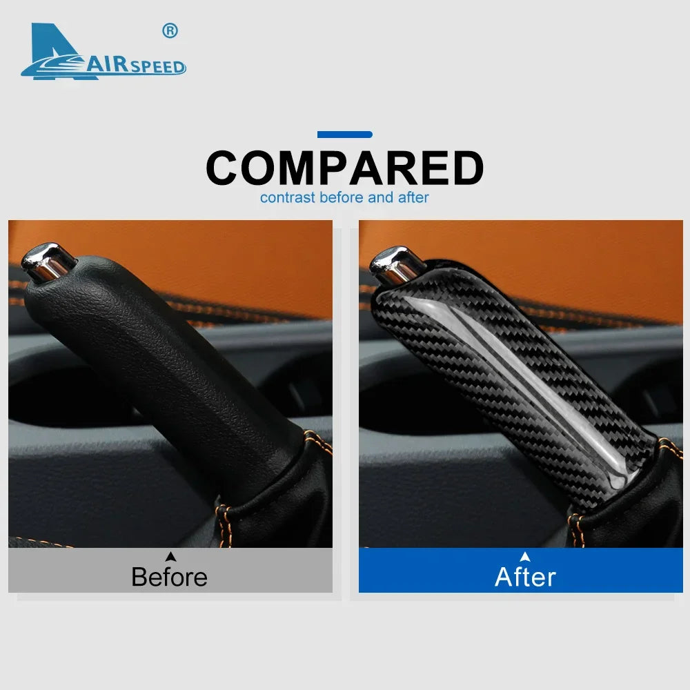 Hard Dry Carbon Fiber For Ford Ranger 2000 2001-2011 2012 2013 2014 2015 2016 2017 2018 2019 Car Replace Handbrake Grips Cover - detail view 6