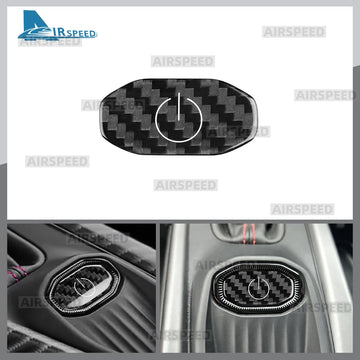 For Dodge Charger 2024 2025 2026 2027 Start Engine Stop Button Cover RHD LHD Real Hard Carbon Fiber Sticker Car Interior Trim