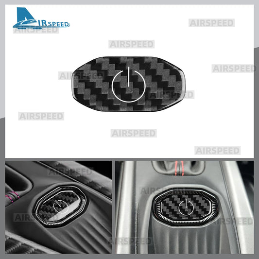 For Dodge Charger 2024 2025 2026 2027 Start Engine Stop Button Cover RHD LHD Real Hard Carbon Fiber Sticker Car Interior Trim