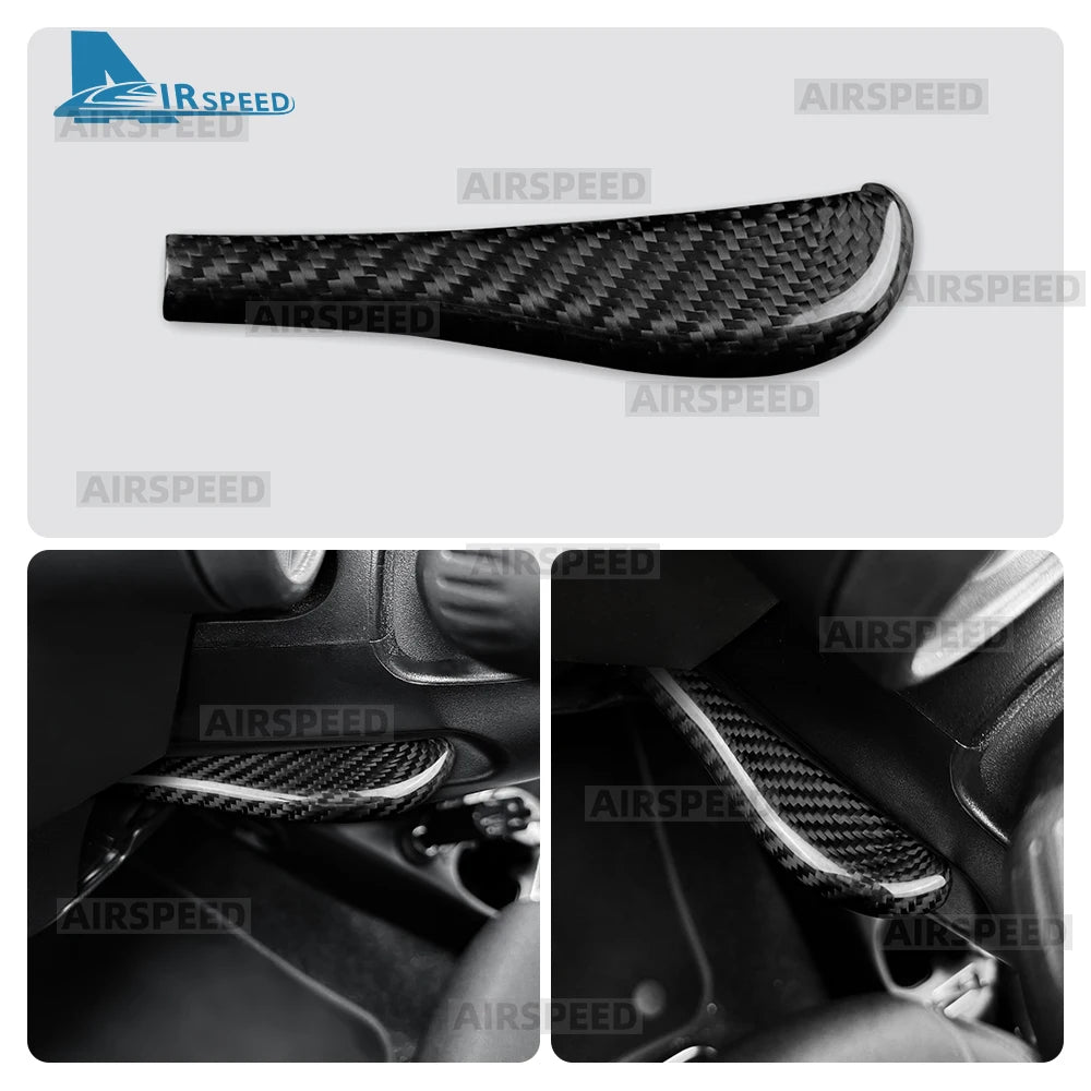 for Abarth 595 695 595C 695C 2012 2013 2014 2015 2016 -2024 Real Dry Carbon Fiber Car Steering Wheel Adjustment Lever Cover