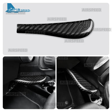 for Abarth 595 695 595C 695C 2012 2013 2014 2015 2016 -2024 Real Dry Carbon Fiber Car Steering Wheel Adjustment Lever Cover
