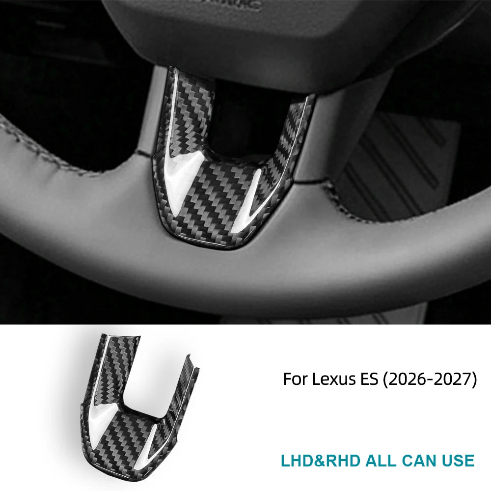 Sticker For Lexus ES AXZH21 AXZH26 XXZM21 XXZM26 2026-2027 Car Steering Wheel Bottom Real Hard Black Carbon Fiber Accessories