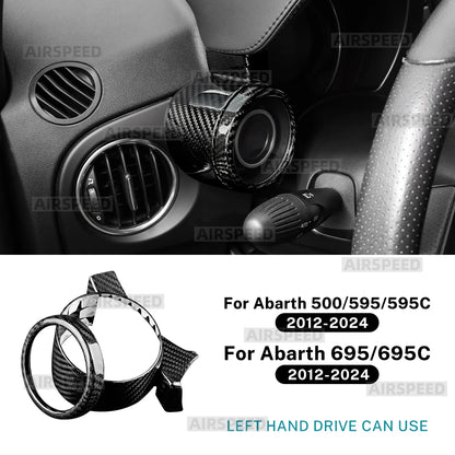 Real Dry Hard Carbon Fiber Sticker For Abarth 595 695 595C 695C 2012-2020 2021 2022 2023 2024 LHD Boost Gauge Cover Trim