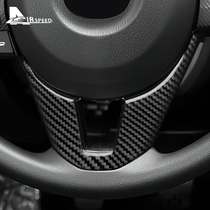 Real Soft Carbon Fiber Sticker For Mazda 3 Axela 2014 2015 2016 LHD RHD Car Steering Wheel Bottom Trim Interior Accessories