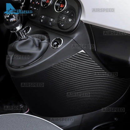 Real Carbon Fiber Car Gear Shift Panel Anti-Kick For Abarth 595 695 595C 695C/Fiat 500 2016 2017 2018 2019 2020-2024 3K Cloth - detail view 3