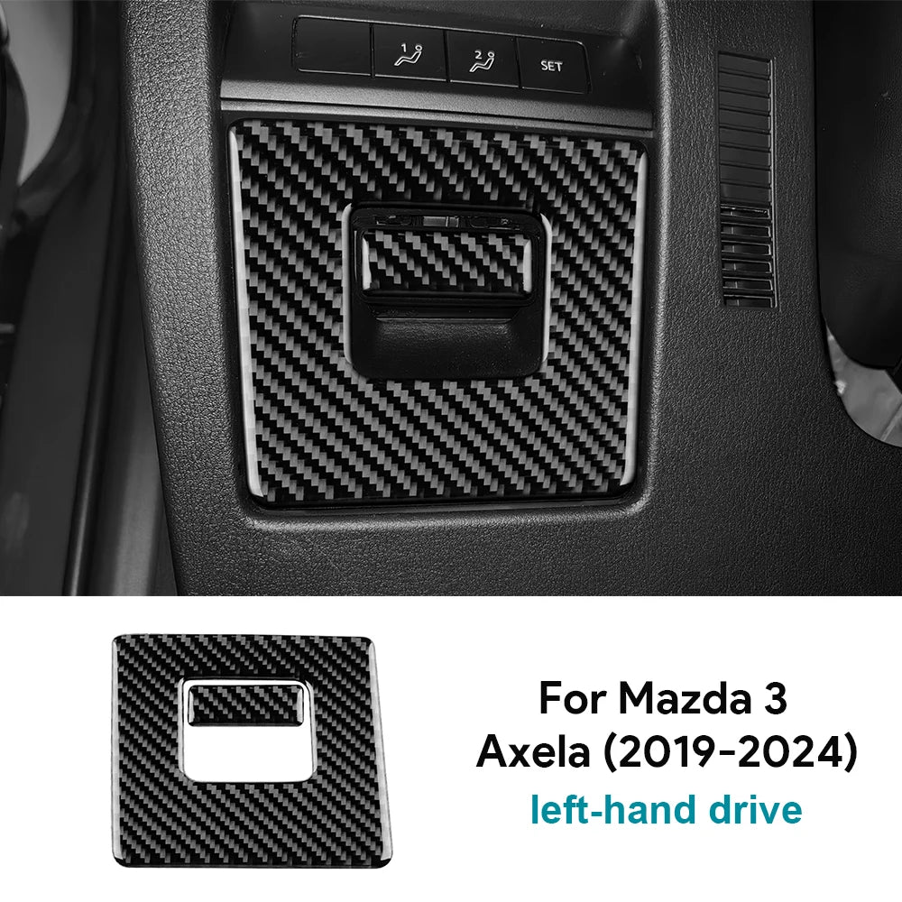 Real Soft Carbon Fiber Sticker For Mazda 3 BP Axela CX30 CX-30 2019 2020 2021 2022 2023 2024 2025 LHD Car Driver's Storage Box